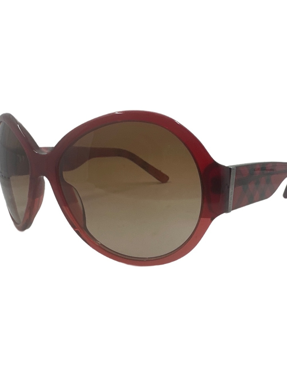 Burberry B4102 Red Check Oversized Sunglasses 3260/13 61mm Italy